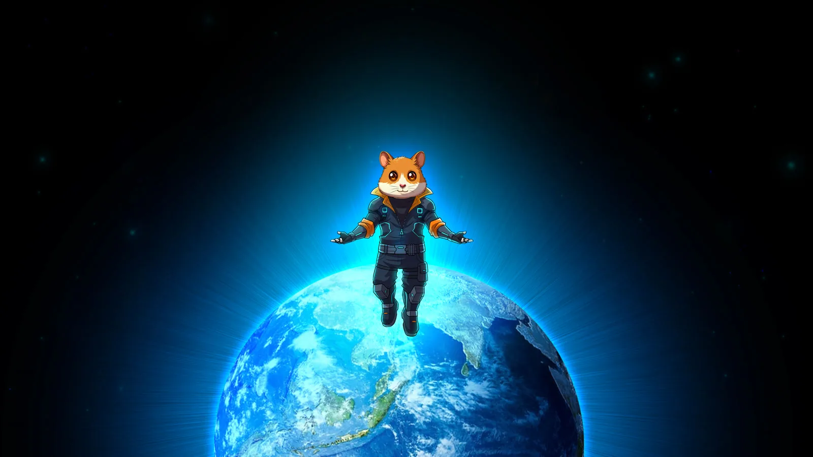 Hamie floating above Earth